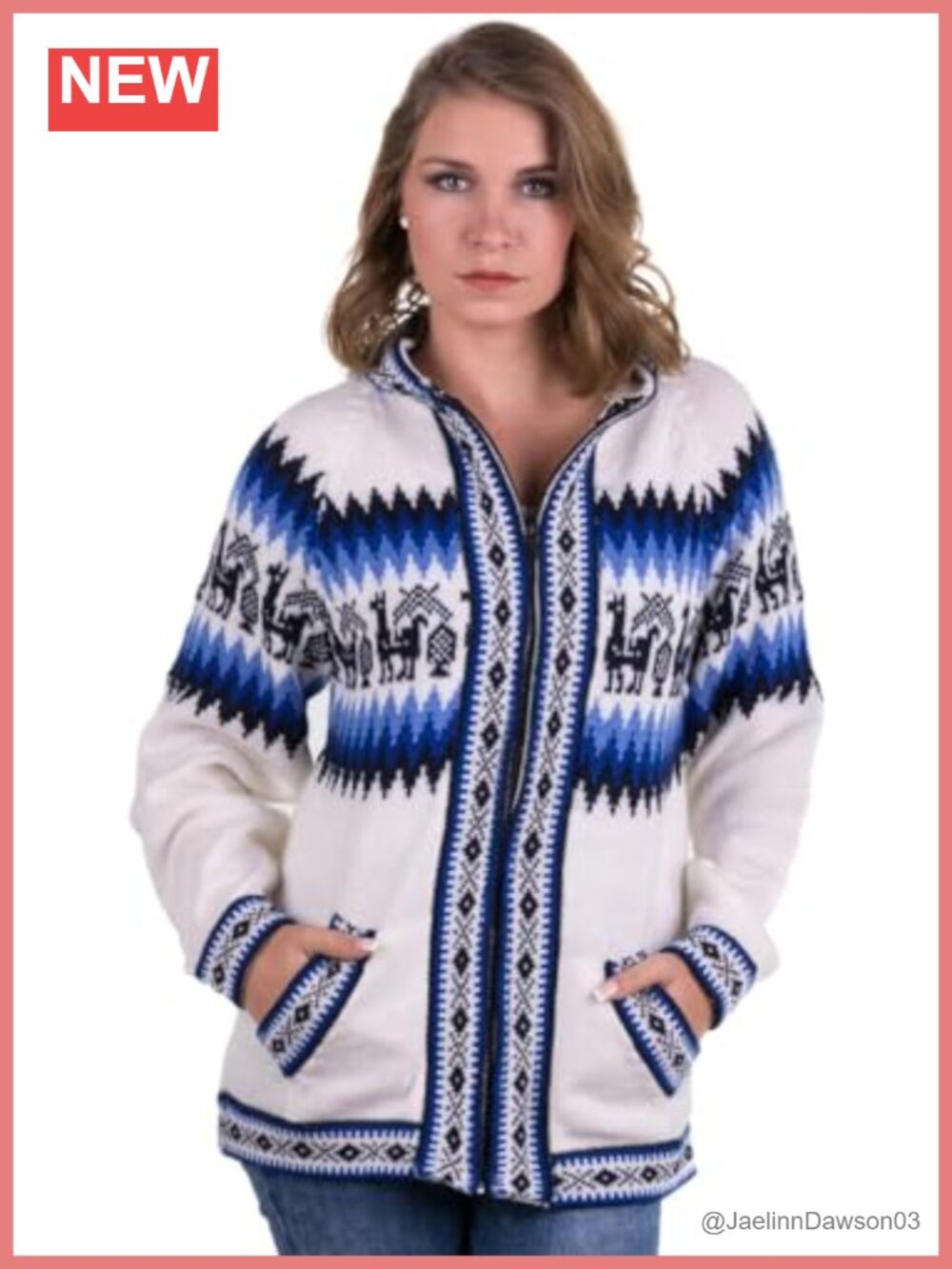 Alpaca Wool Hooded Cardigan Sweater Women Zip Knit Fall Winter